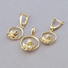 картинка Серьги+Кулон 'XUPING' Фианит  (позолота 18к) от магазина Wolves