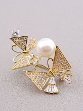 картинка Брошь Майорка Фианит (позолота 18к) от магазина Wolves