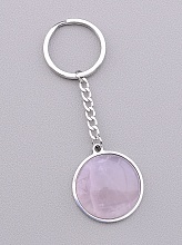 картинка Брелок 'Stainless Steel' Розовый кварц от магазина Wolves