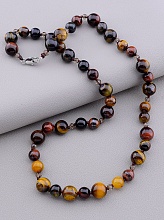 картинка Бусы 'SUNSTONES' Тигровый глаз Бычий глаз Чешский хрусталь 52 см от магазина Wolves