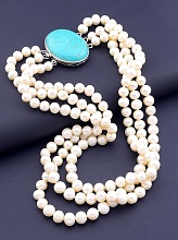 картинка Бусы Жемчуг Бирюза 45 см от магазина Wolves