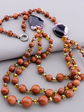 картинка Бусы Золотой Песок Агат Чешский хрусталь 63 см от магазина Wolves