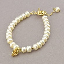 картинка Браслет 'Fashion' Жемчуг 18 см (позолота 18к) от магазина Wolves