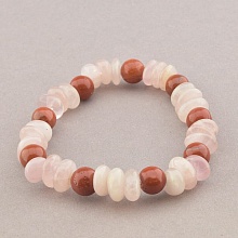 картинка Браслет 'SUNSTONES' Яшма Розовый кварц 17 см от магазина Wolves