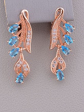 картинка Серьги 'Pataya' Фианит (позолота 18к) от магазина Wolves