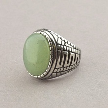 картинка Кольцо 'Stainless Steel' Нефрит Медицинская сталь 316L от магазина Wolves