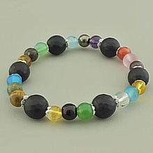 картинка Браслет 'SUNSTONES' Самоцветы Шунгит 20 см от магазина Wolves