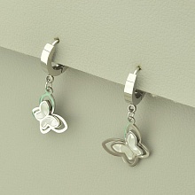 картинка Серьги 'Stainless Steel' Перламутр (родий) от магазина Wolves