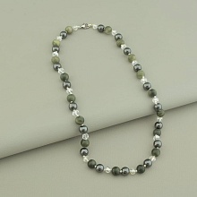 картинка Бусы 'SUNSTONES' Яшма Гематит Чешский хрусталь 46 см от магазина Wolves