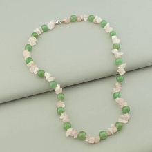 картинка Бусы 'SUNSTONES' Нефрит Розовый кварц 56 см от магазина Wolves