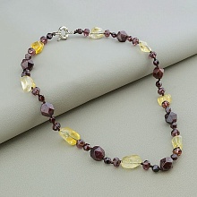 картинка Бусы 'SUNSTONES' Гранат Цитрин 49 см от магазина Wolves