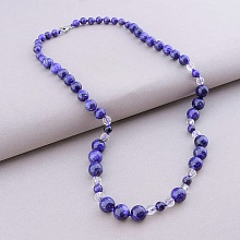 картинка Бусы из чароита и горного хрусталя, на замке вида карабин от магазина Wolves