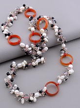 картинка Бусы Жемчуг Сердолик Чешский хрусталь 70 см от магазина Wolves