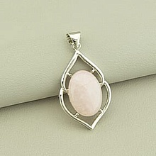 картинка Кулон Розовый кварц 45x25мм от магазина Wolves