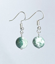 картинка Элитные Серьги Агат (Моховой) №2 от магазина Wolves