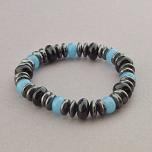 картинка Браслет 'SUNSTONES' Кварц Агат Гематит 17 см от магазина Wolves