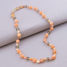 картинка Бусы 'SUNSTONES' Солнечный камень Чешский хрусталь 50 см от магазина Wolves