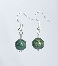 картинка Элитные Серьги Яшма (зелёная) №2 от магазина Wolves