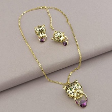 картинка Подвеска+Серьги 'Fashion' Фианит Эмаль 43 см от магазина Wolves