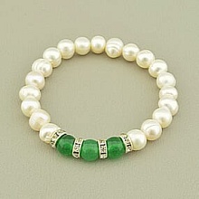 картинка Браслет Жемчуг Кварц 17 см 7 5 мм (Без замка (Резинка)) от магазина Wolves