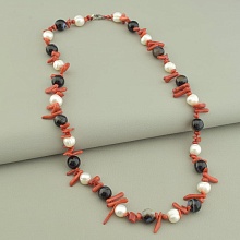картинка Бусы 'SUNSTONES' Агат Коралл Жемчуг 54 см от магазина Wolves