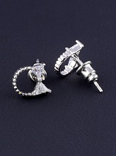 картинка Серьги Фианит 'Saiya' (родий) от магазина Wolves