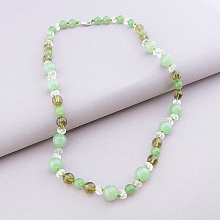 картинка Бусы 'SUNSTONES' Нефрит Горный хрусталь Раухтопаз 58 см от магазина Wolves