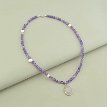 картинка Подвеска 'SUNSTONES' Аметист Жемчуг 43 см от магазина Wolves