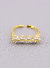 картинка Кольцо 'FJ' Сrystal Бижутерный сплав от магазина Wolves