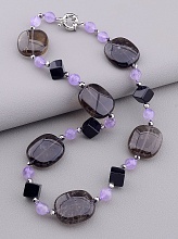 картинка Бусы Раухтопаз Аметрин Агат 45 см от магазина Wolves