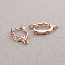 картинка Швензы Пара Фианит позолота 18к (розовая) 17х2см от магазина Wolves