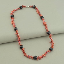 картинка Бусы 'SUNSTONES' Агат Коралл Чешский хрусталь 49 см от магазина Wolves