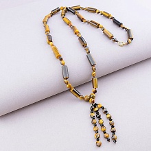 картинка Бусы 'SUNSTONES' Тигровый глаз Чешский хрусталь 80 см от магазина Wolves