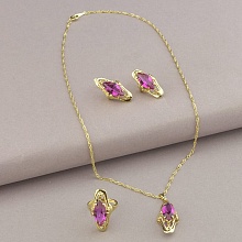 картинка Набор Подвеска+Кольцо+Серьги Фианит 'Winniana' от магазина Wolves