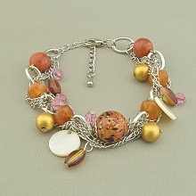 картинка Браслет Сердолик Перламутр 20 см от магазина Wolves