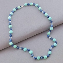 картинка Бусы 'SUNSTONES' Амазонит Кианит Чешский хрусталь 49 см от магазина Wolves