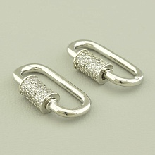 картинка Замочек Фианит 29х15мм (родий) от магазина Wolves