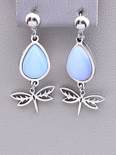 картинка Серьги 'Stainless Steel' Лунный камень от магазина Wolves