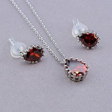 картинка Подвеска+Серьги 'XUPING' Фианит 46 см (родий) от магазина Wolves