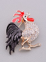 картинка Брошь Фианит 40х35 (позолота 18к) от магазина Wolves