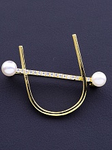 картинка Брошь Майорка Фианит (позолота 18к) от магазина Wolves