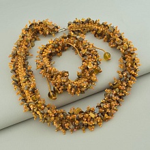 картинка Бусы+Браслет Тигровый глаз Бисер 48 см от магазина Wolves