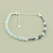 картинка Браслет 'SUNSTONES' Аквамарин Сапфир 16 5 см от магазина Wolves