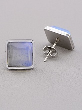 картинка Серьги Лунный камень 12x12мм от магазина Wolves