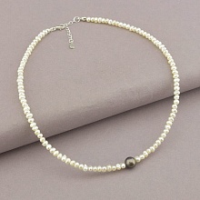 картинка Подвеска 'SUNSTONES' Жемчуг Серебро(925) 38 см от магазина Wolves