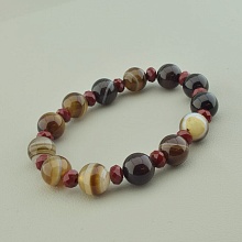 картинка Браслет 'SUNSTONES' Агат Чешский хрусталь 18 см от магазина Wolves