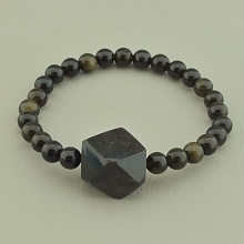 картинка Браслет 'SUNSTONES' Обсидиан 17 см от магазина Wolves