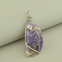 картинка Кулон Аметист 55х20мм от магазина Wolves