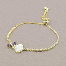 картинка Браслет 'Saiya' Перламутр 17 см (позолота 18к (лимонная)) от магазина Wolves