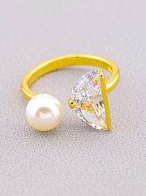 картинка Кольцо 'FJ' Сrystal Бижутерный сплав от магазина Wolves